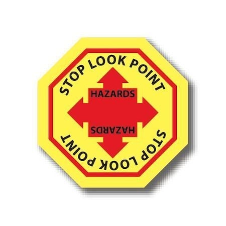 Ergomat 20in OCTAGON SIGNS - Stop Look Point Hazards DSV-SIGN 400 #4044 -UEN